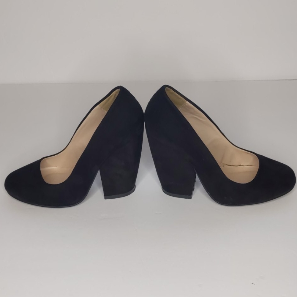 QUPID heel BLACK Faux Suede Size 6 - Picture 9 of 16